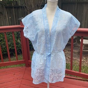 Powder Blue Lace Beach Thing Swimsuit Cover-up